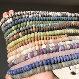 Matte Amethysts Agates Amazonite Rondelle Loose Beads Bracelet Necklace