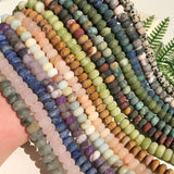 Matte Amethysts Agates Amazonite Rondelle Loose Beads Bracelet Necklace
