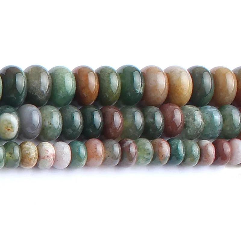 Natural Agates Stone Beads Rondelle Spacer Beads 15 inch