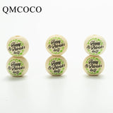 20mm 20Pcs Irish St. Patrick's Wooden Bead Round Balls Jewelry