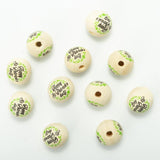 20mm 20Pcs Irish St. Patrick's Wooden Bead Round Balls Jewelry