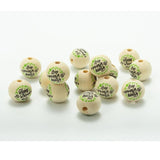 20mm 20Pcs Irish St. Patrick's Wooden Bead Round Balls Jewelry
