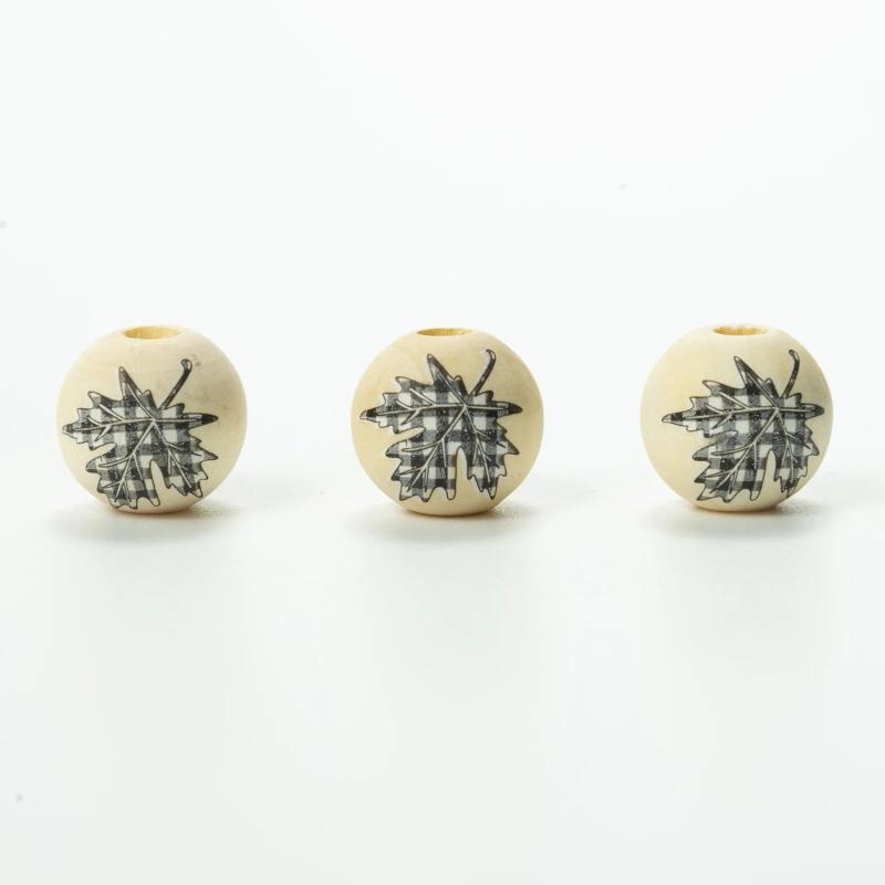 16mm 20Pcs DIY Maple Leaf Wooden Beads Crafts Kid Toy Jewelry Bracelet
