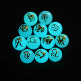 12Pcs 12Constellation Glow-In-Dark Balls For DIY Necklace