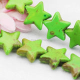 Green Star Turkey Stone Howlite Chalcedony Loose Beads DIY 15inch Women 20mm