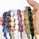 Faceted Oval Agates Jades Quartz Amazonite Stone Beads 13x18m
