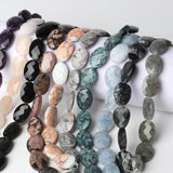 Faceted Oval Agates Jades Quartz Amazonite Stone Beads 13x18m
