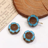 Czech glazed plum blossom antique beads for DIY jewelry