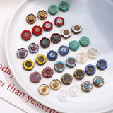 Czech glazed plum blossom antique beads for DIY jewelry