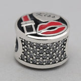 Enamel & Clear CZ Women's Bracelet Bangle Mixed Charm Glamour Kiss Gift
