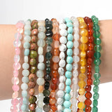 4x6mm Crystal Agate Aventurine Jasper Stone Beads Round Spacer Loose Beads