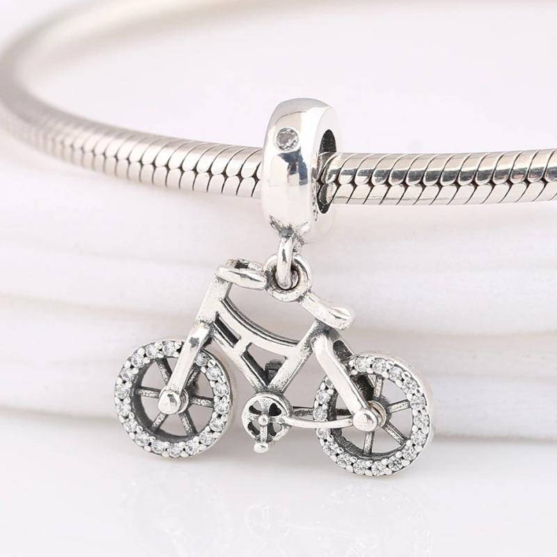Crystal Dangle Bicycle Charm Bracelet for Women