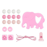 Cartoon Elephant Silicone Teething Beads DIY Accessory Set