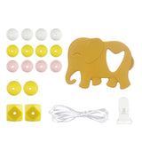 Cartoon Elephant Silicone Teething Beads DIY Accessory Set