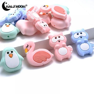 10Pcs Animal Silicone Beads for Pacifier Clip Teeth Chew