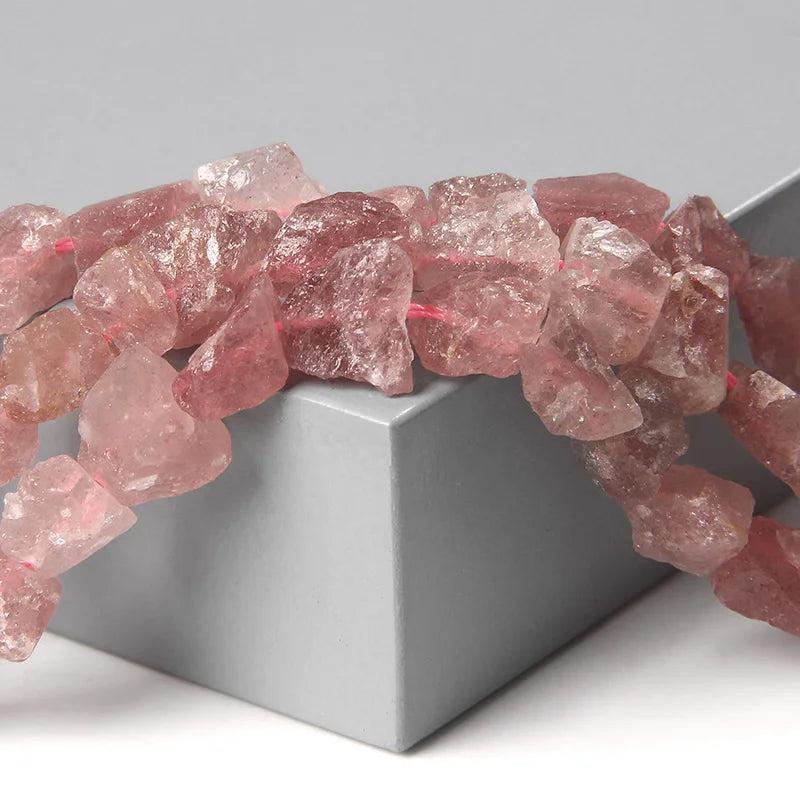 Strawberry Crystal Quartz Stone Bead Freeform Healing Stone