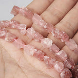 Strawberry Crystal Quartz Stone Bead Freeform Healing Stone