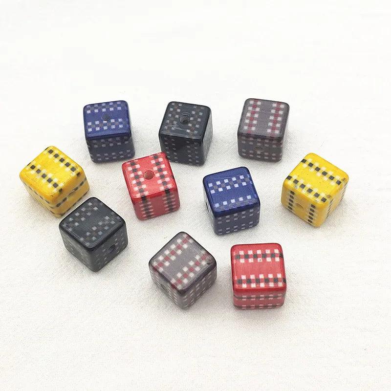16mm Acrylic Cube Beads for Earrings - 50pcs