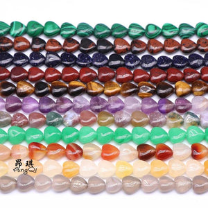 10mm Natural Stone Heart Beads for Jewelry Making