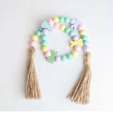10pcs Easter Wooden Rabbit Shape Spacer Beads DIY Jewelry Making