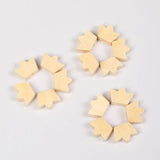 50Pcs Natural 13*18MM Crown Wood Beads DIY Children's Bracelet Toys