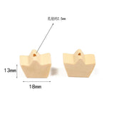 50Pcs Natural 13*18MM Crown Wood Beads DIY Children's Bracelet Toys