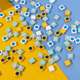 30PCS Colorful Enamel Beads Square Shape Elastic Bracelets Tile Bead
