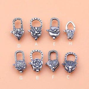 925 Sterling Silver Vintage Spring Buckle Jewelry DIY Accessories