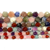 Faceted Round Stone Mix Crystal Jades Spacer Beads for Jewelry Making