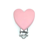 3pcs Silicone Pacifier Clips Heart Shape for DIY Baby Necklace Beads