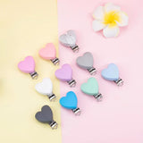 3pcs Silicone Pacifier Clips Heart Shape for DIY Baby Necklace Beads