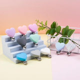 3pcs Silicone Pacifier Clips Heart Shape for DIY Baby Necklace Beads