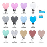 3pcs Silicone Pacifier Clips Heart Shape for DIY Baby Necklace Beads