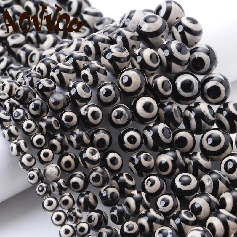 Tibetan Old Agates Stone Beads 6-12mm 15''Inches