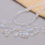 4mm 95pcs Faceted Spacer Crystal Beads Cube Charm Square Glass Bead