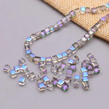 4mm 95pcs Faceted Spacer Crystal Beads Cube Charm Square Glass Bead