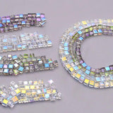 4mm 95pcs Faceted Spacer Crystal Beads Cube Charm Square Glass Bead