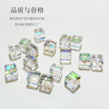 4mm 95pcs Faceted Spacer Crystal Beads Cube Charm Square Glass Bead