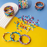 30pcs 4*8 Triangle Enamel Bracelet Beads Rainbow Boho Tile Beads