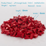 30pcs 4*8 Triangle Enamel Bracelet Beads Rainbow Boho Tile Beads