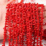 135pcs 3x8mm Red Coral Tube Beads DIY Jewelry Making