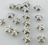 300pcs Tibetan Silver Small Star Charm Spacers Beads 2x4mm