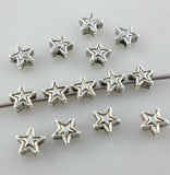 300pcs Tibetan Silver Small Star Charm Spacers Beads 2x4mm