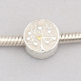 Enamel Family Tree Love Heart Bead Bracelet Bangle