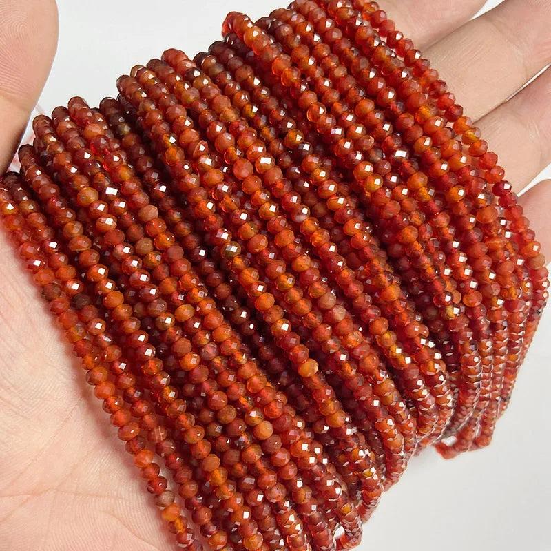 3x4mm Strawberry Quartz Rhodochrosite Rondelle Beads