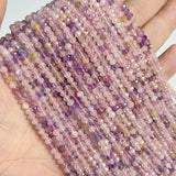 3x4mm Strawberry Quartz Rhodochrosite Rondelle Beads