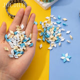 30pcs Rhombus Enamel Beads Jewelry Making Boho Candy Bracelet Diy Accessory