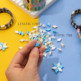 30pcs Rhombus Enamel Beads Jewelry Making Boho Candy Bracelet Diy Accessory