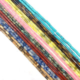 Agate Crystal Stone Beads Colorful Round Tube DIY Jewelry Making 2x4mm
