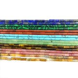Agate Crystal Stone Beads Colorful Round Tube DIY Jewelry Making 2x4mm
